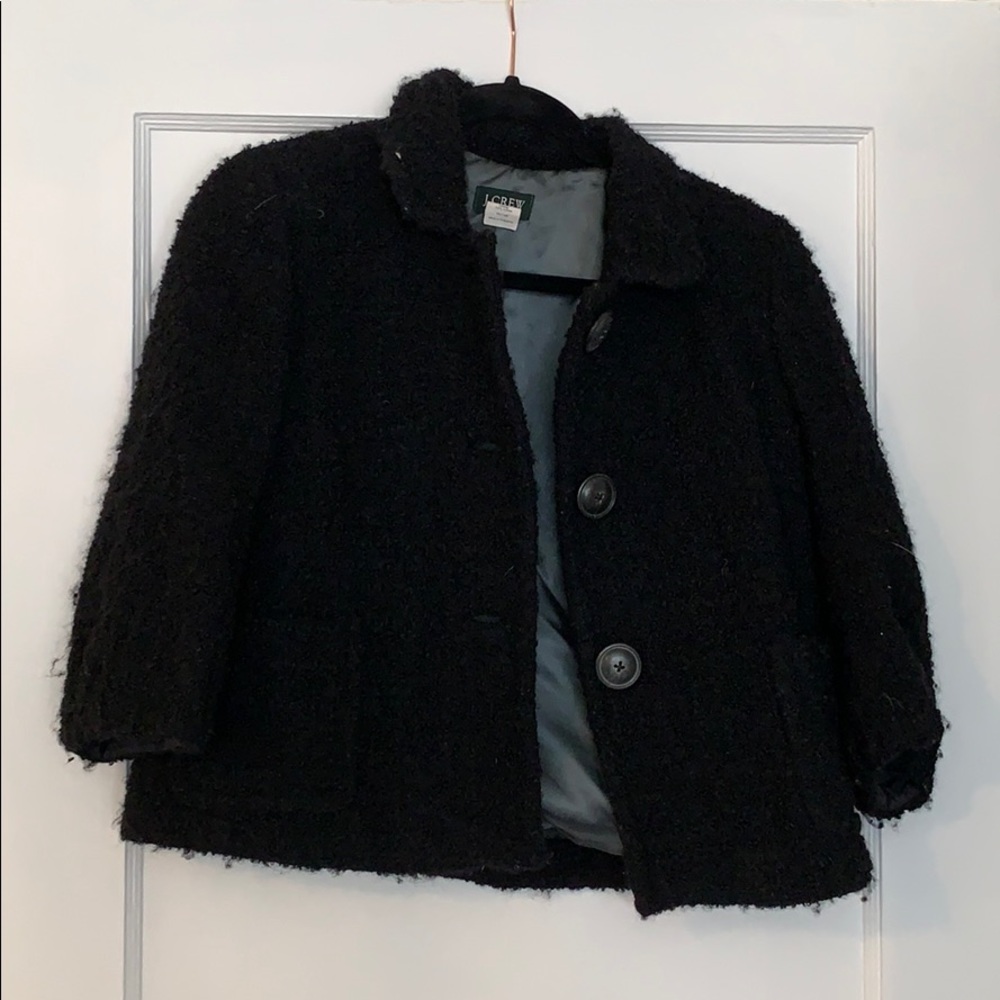 Jcrew black cropped jacket, size 8